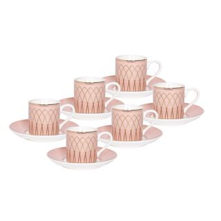 La Mesa 12 Pieces Porcelain Turkish Coffee Cups